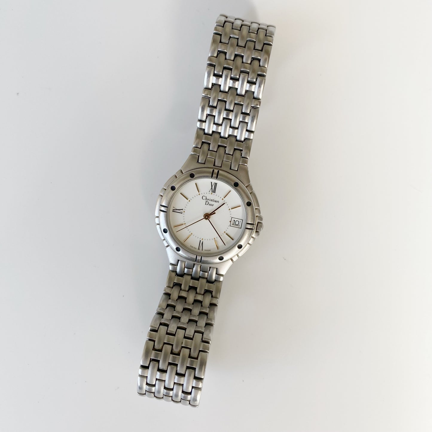 Dior 1990s Date Silver Watch