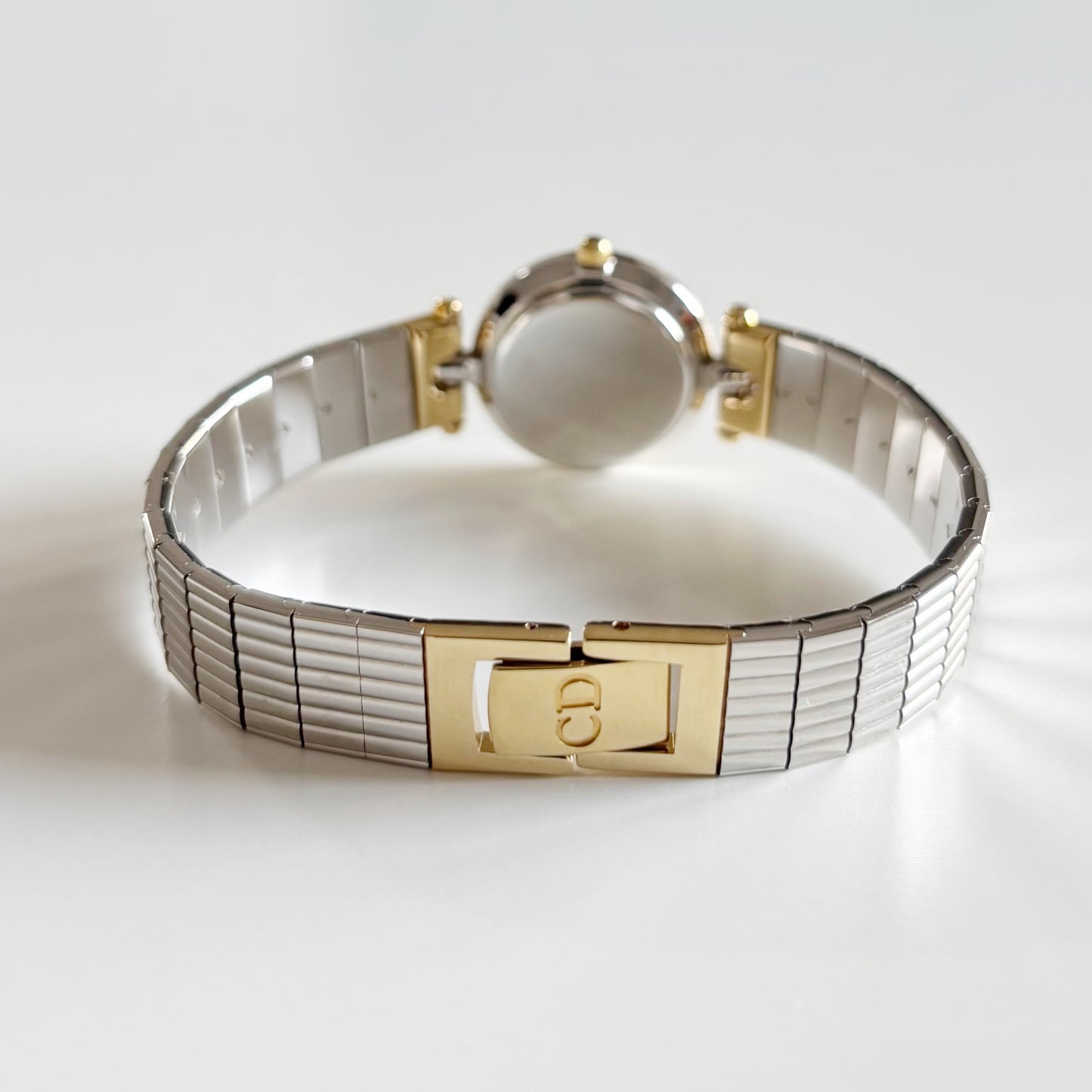 Dior 1990s Round Gold Dial Two Tone Watch