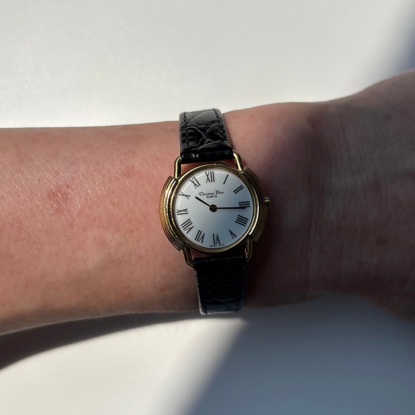 Dior 1990s Round Dial Gold Plated Watch