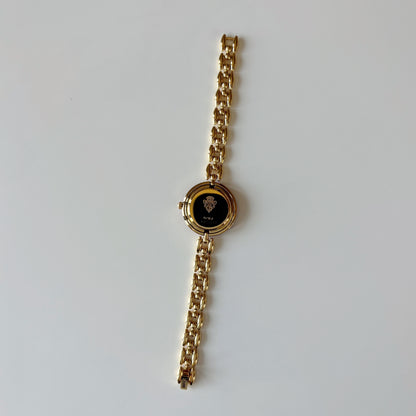 Gucci 1990s Interchangeable Bezel Gold Plated Rice Chain Watch with case, 6 bezels (160mm)