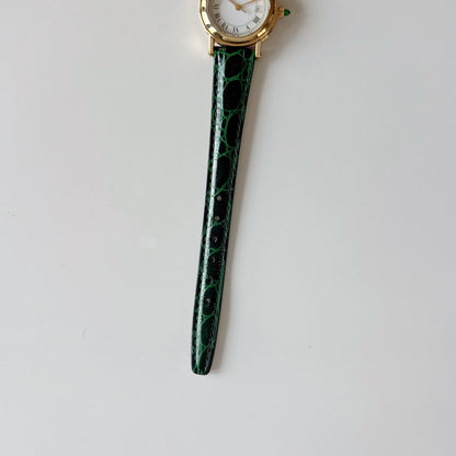 Gucci 1990s Date Round Dial Gold Plated Watch