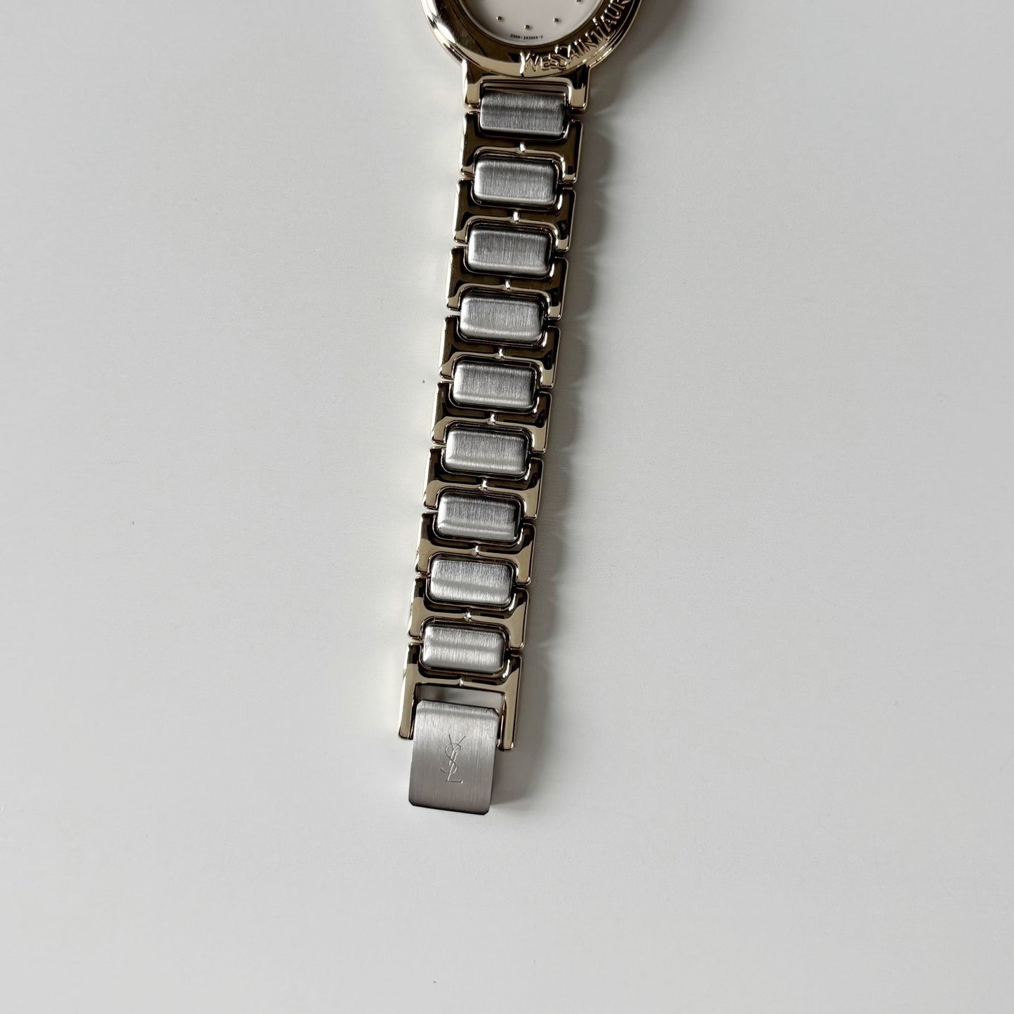 Yves Saint Laurent 1990s Round Dial Two Tone Watch