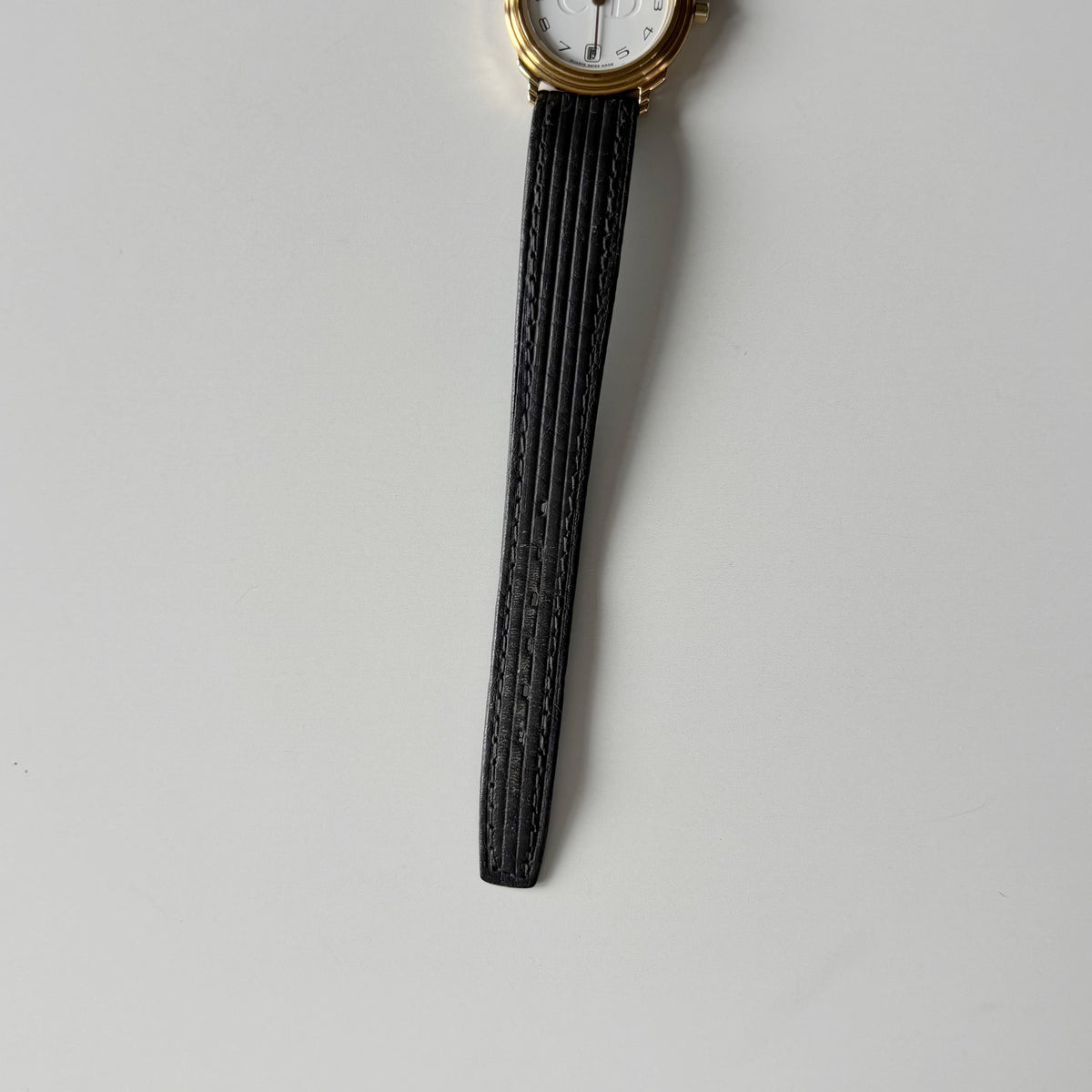 Dior 1990s Date Round Dial Gold Plated Watch