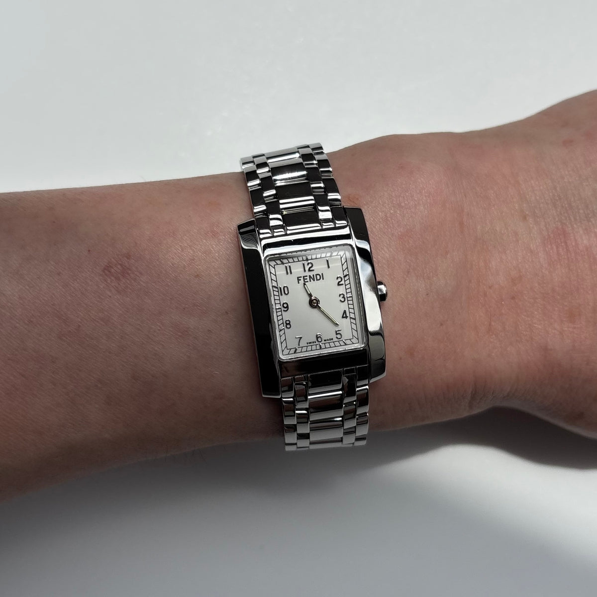Fendi 1990s Tank Stainless Steel Watch