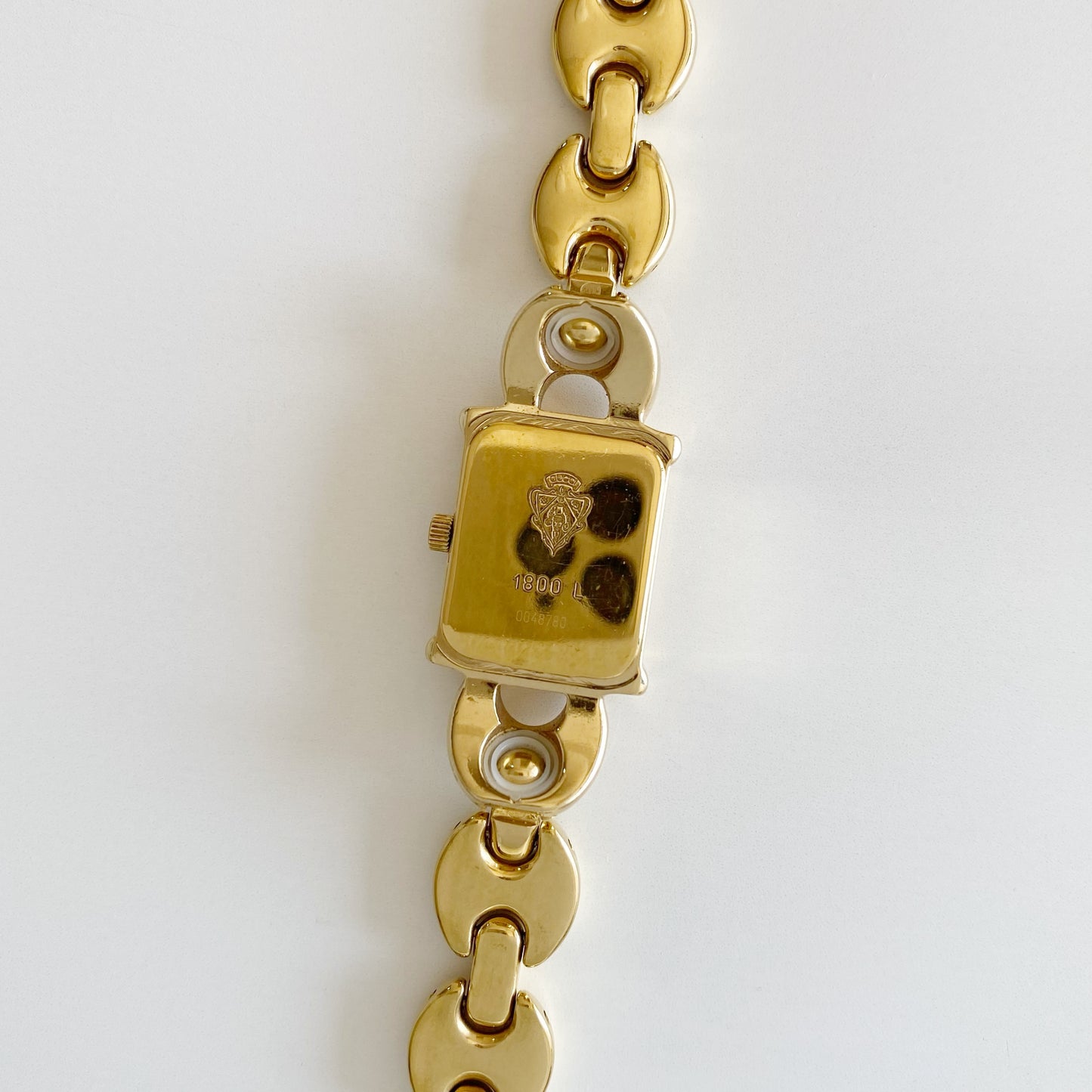 Gucci 1990s Interchangeable Belt Gold Plated Watch with 3 belts, case