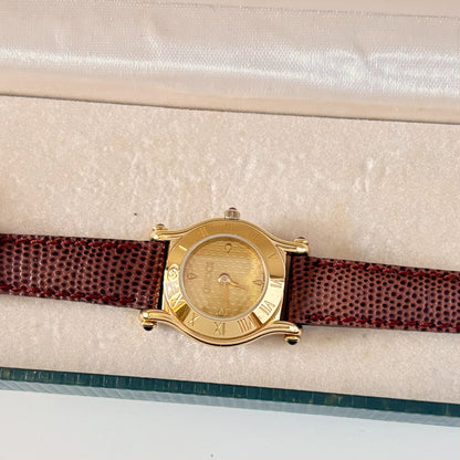 Gucci 1990s Gold Dial Gold Plated Watch