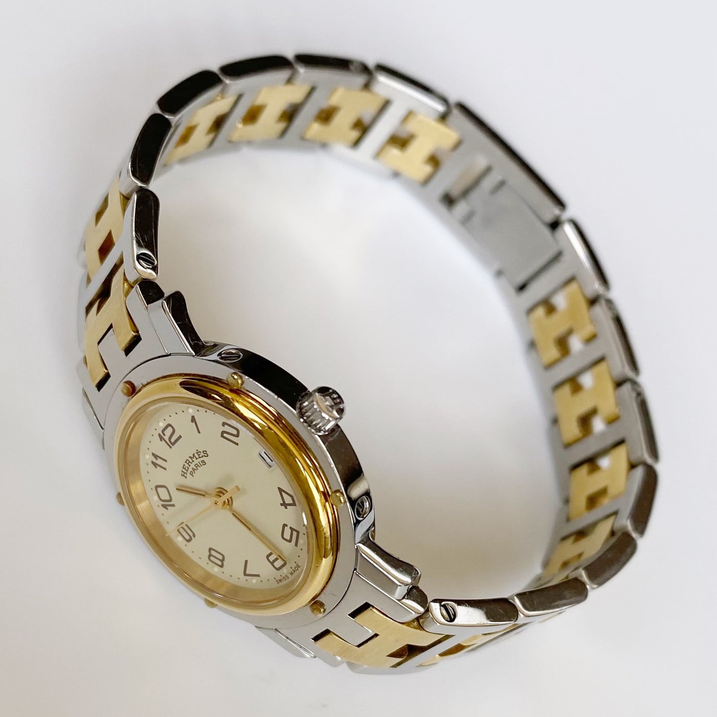 Hermes 1990s Clipper Two Tone Watch