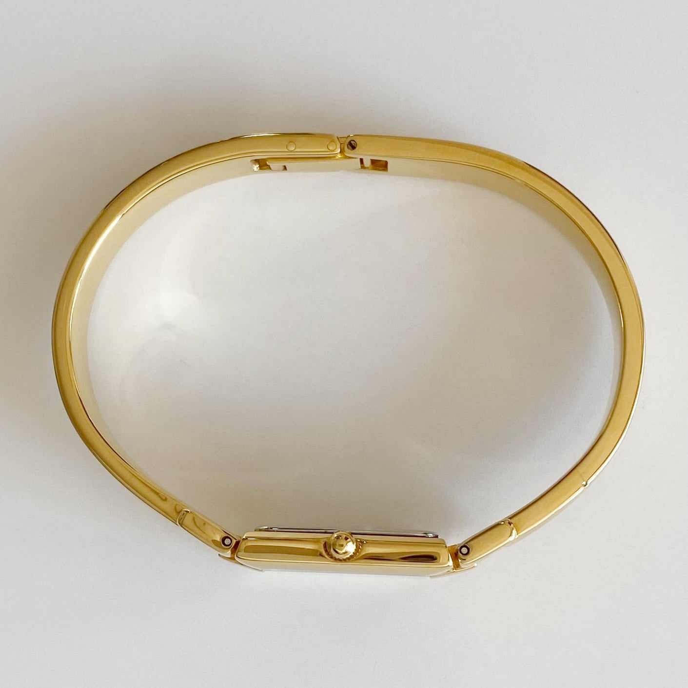 Givenchy 1990s Navy Dial Gold Plated Bangle Watch