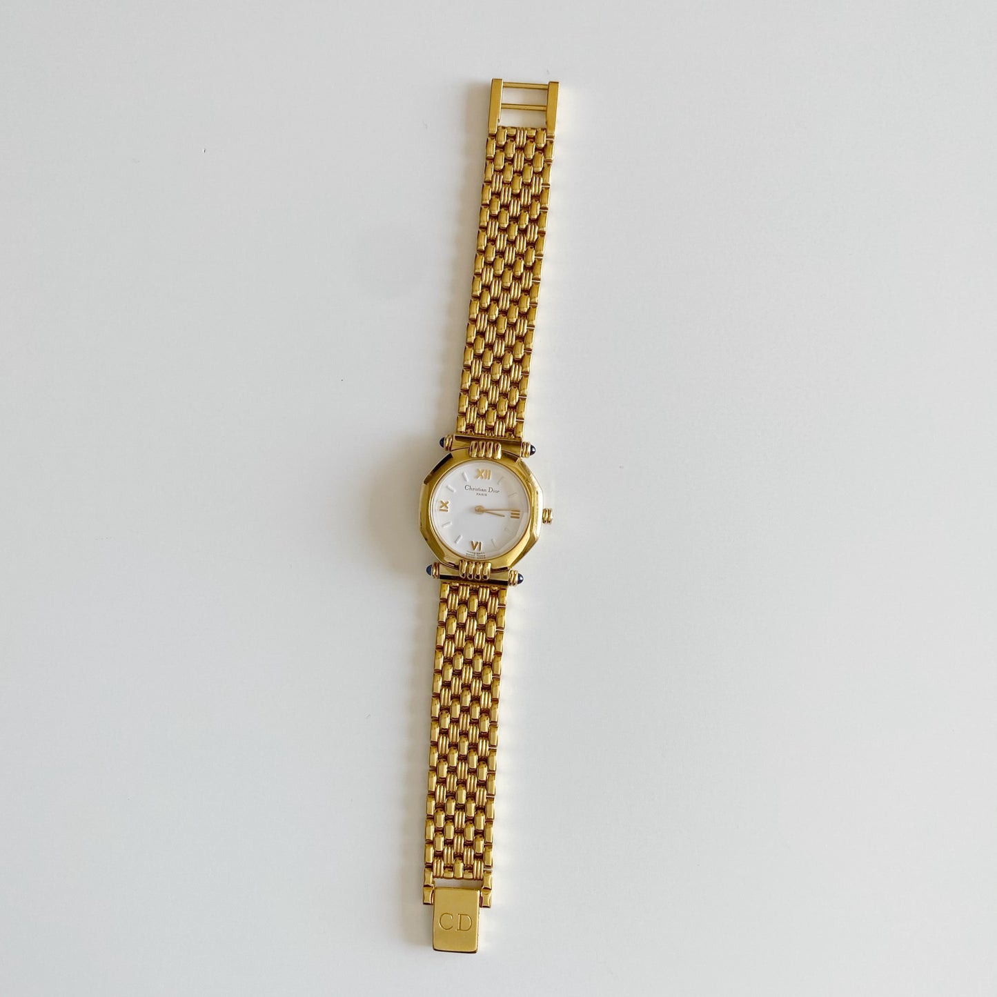 Dior 1990s Octagon Gold Plated Watch