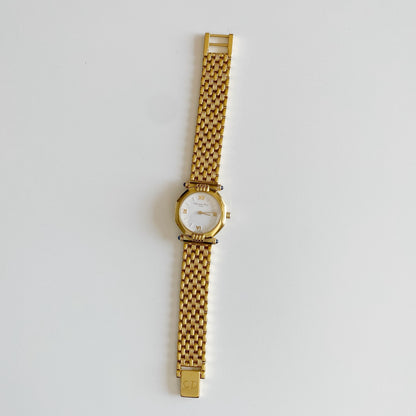 Dior 1990s Octagon Gold Plated Watch