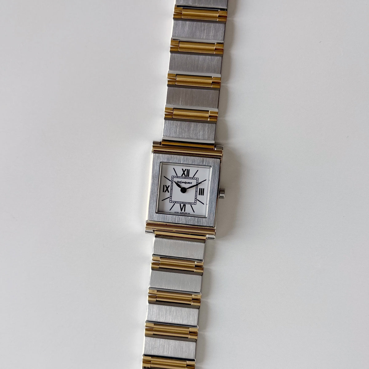 Yves Saint Laurent Square Dial Gold Plated Two Tone Watch