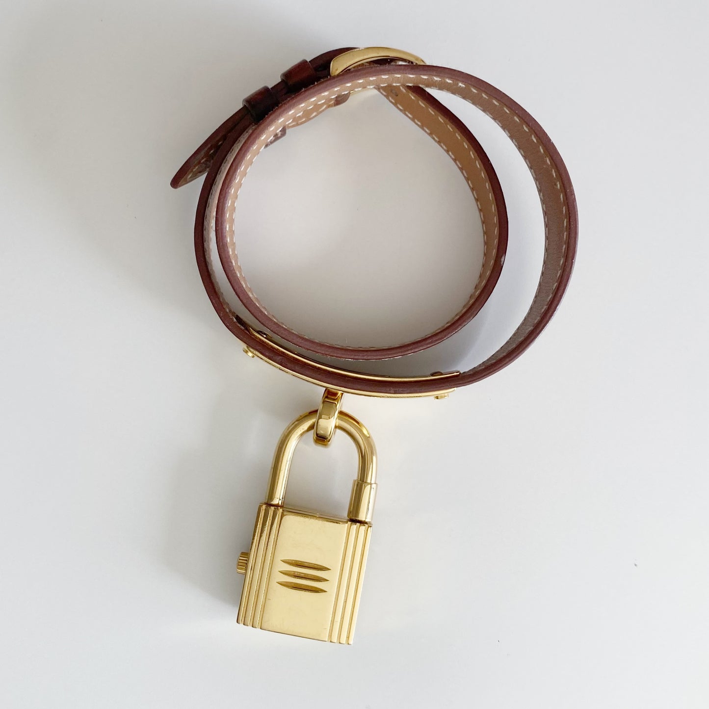 Hermes 1990s Kelly Gold Plated Watch