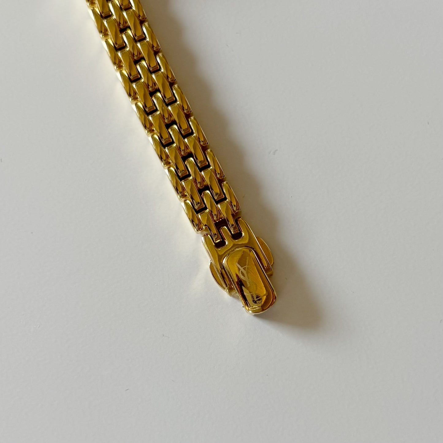 Yves Saint Laurent 1990s Oval Dial Gold Plated Watch