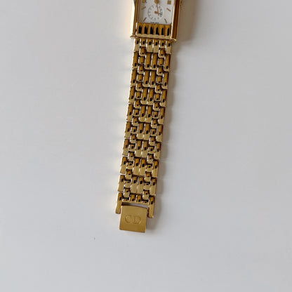 Dior 1990s Sub second Tank Gold Plated Watch
