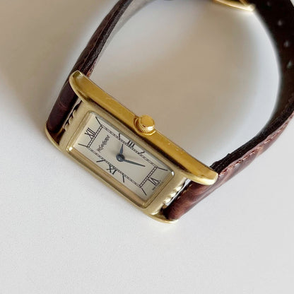 Yves Saint Laurent 1990s Tank Gold Plated Watch