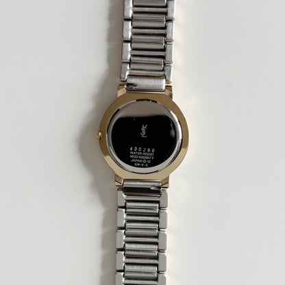Yves Saint Laurent 1990s Round Dial Two Tone Watch (Large)
