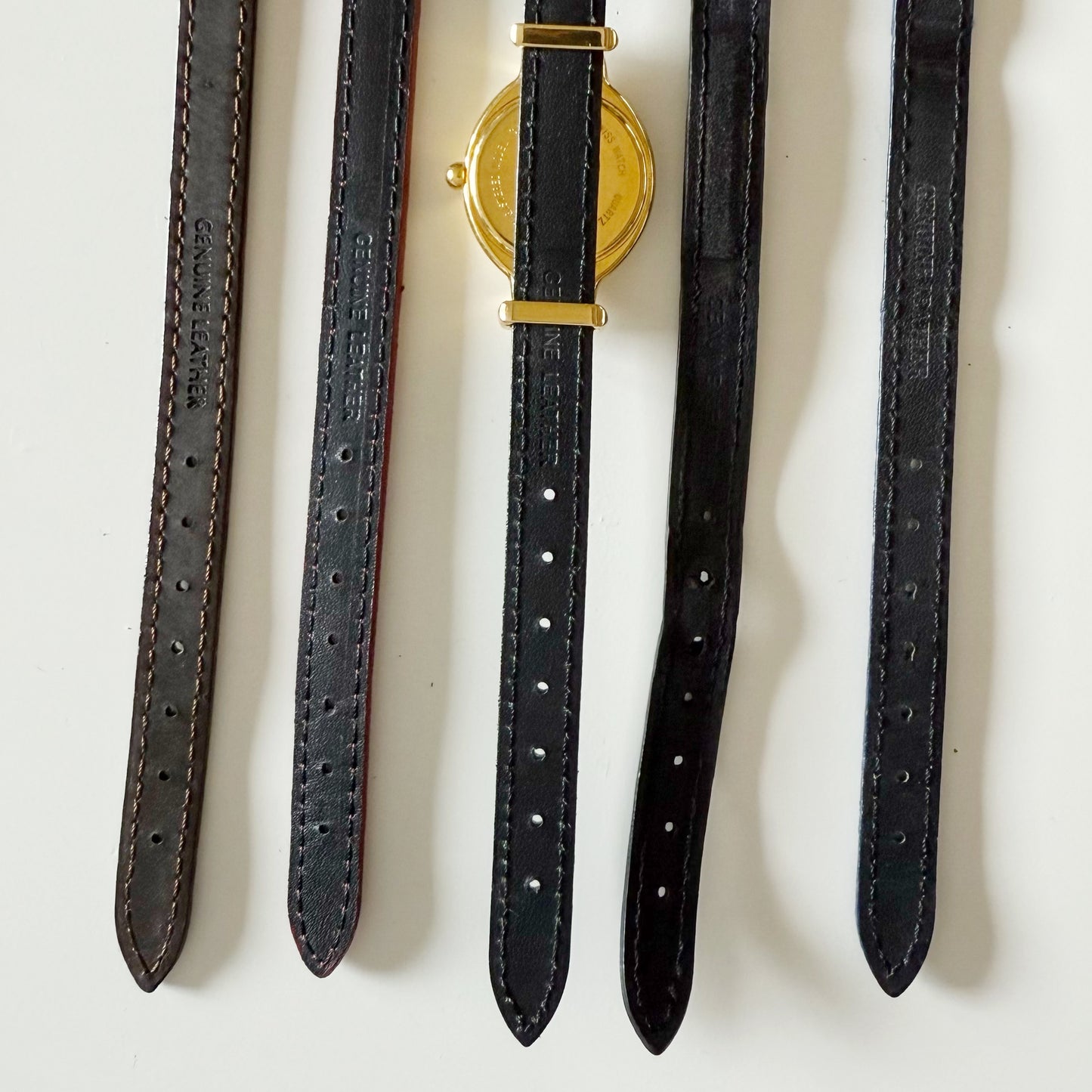 Fendi 1990s Interchangeable Belt Gold Plated Watch with 5 straps, case