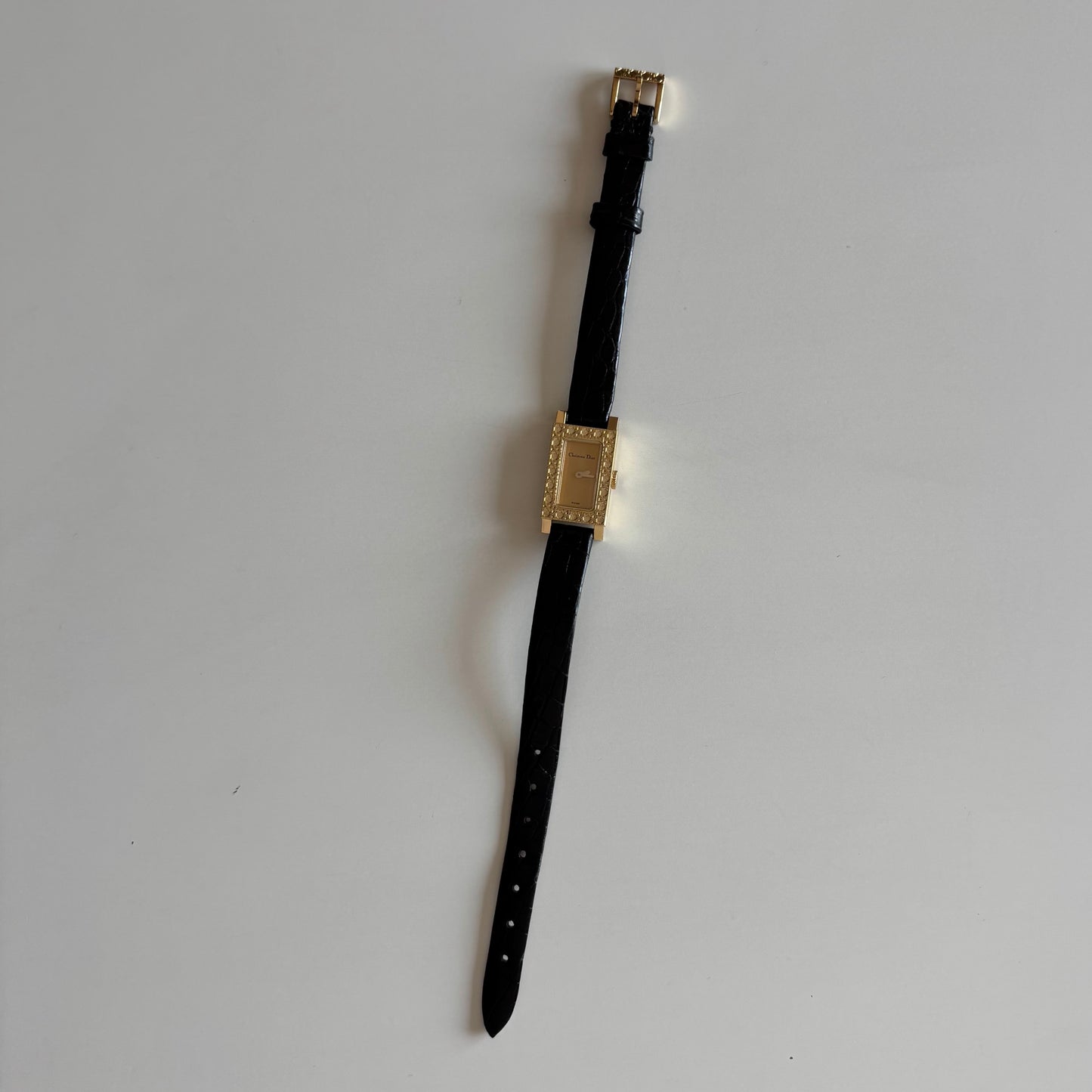 Dior 1990s La Parisienne  18K Solid Gold Case Tank Watch