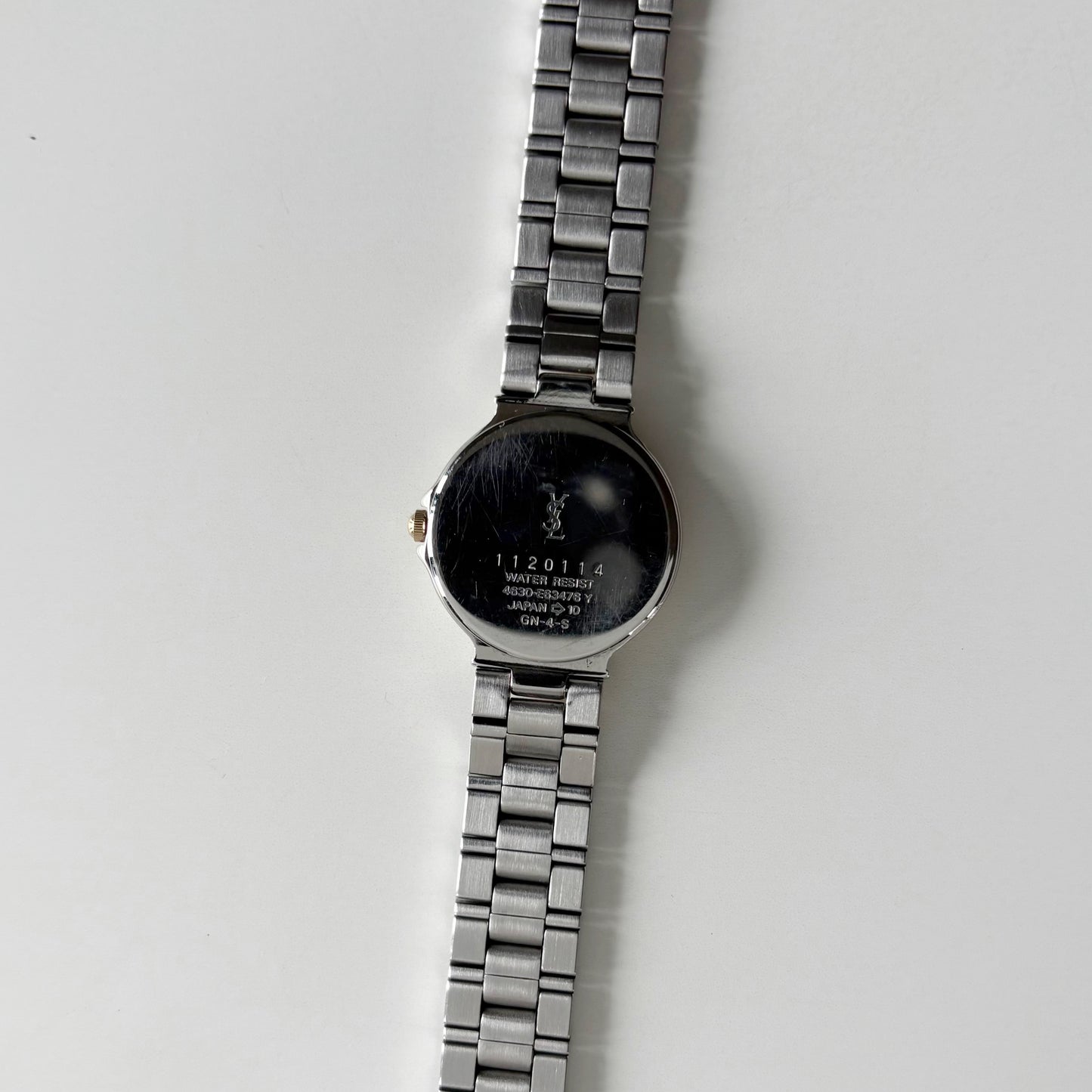 Yves Saint Laurent 1990s Round Dial Two Tone Gold Plated Watch
