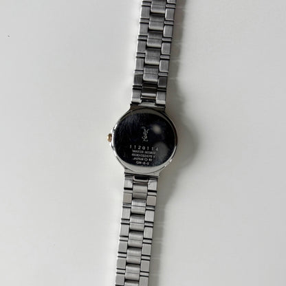 Yves Saint Laurent 1990s Round Dial Two Tone Gold Plated Watch