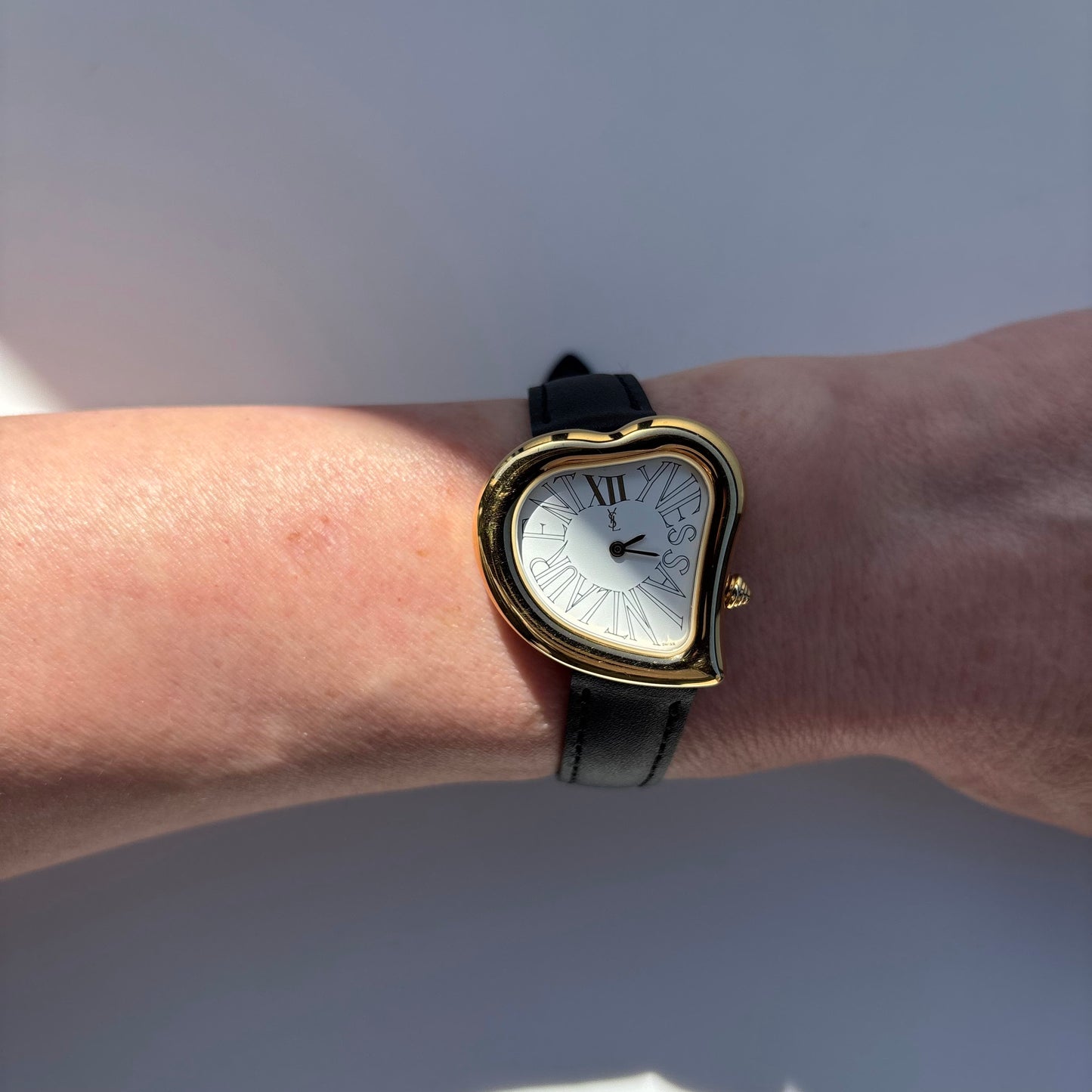 Yves Saint Laurent 1990s Heart Shaped Dial Gold Plated Watch