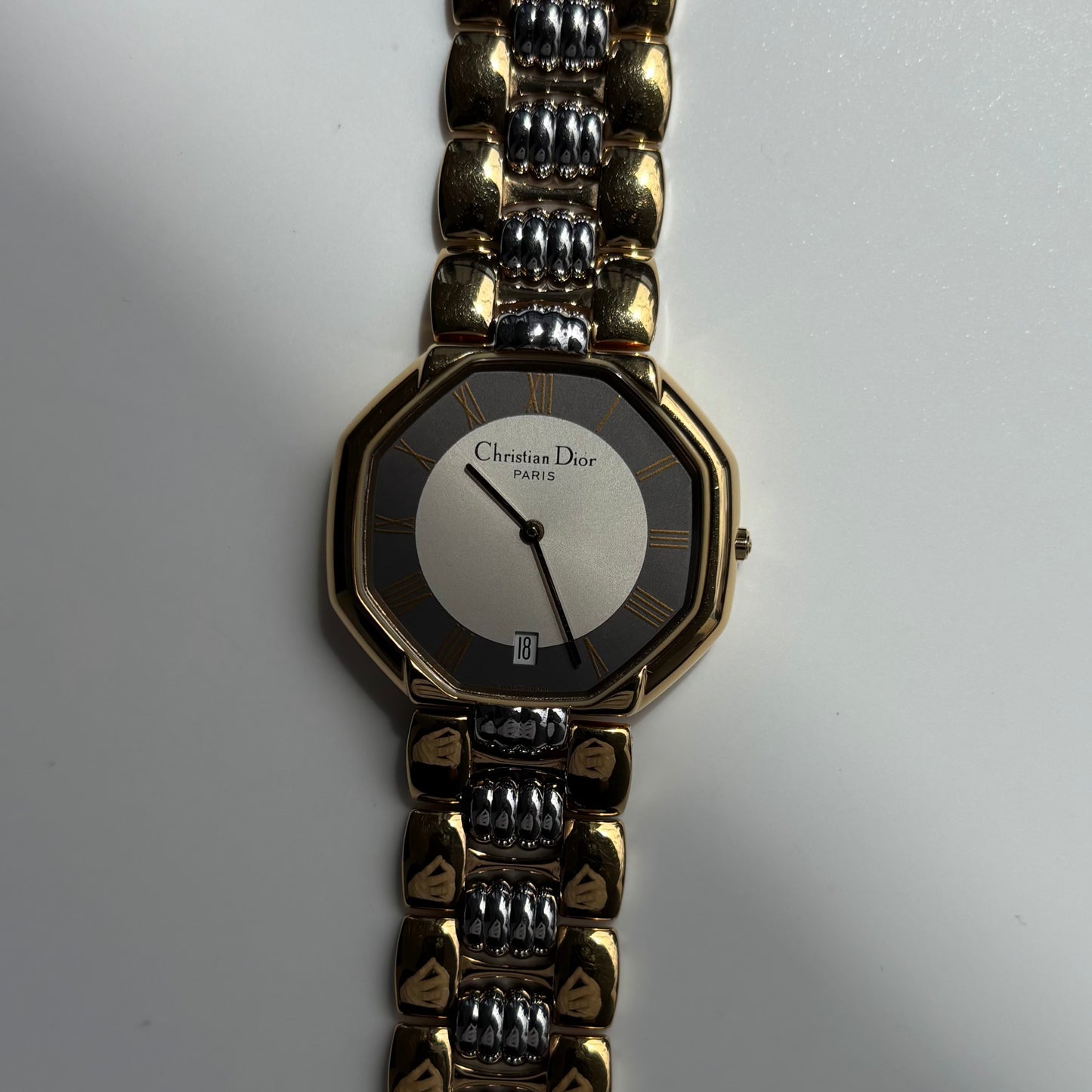 Dior 1990s Octagon Date Dial Two Tone Watch (Large) (5/31)