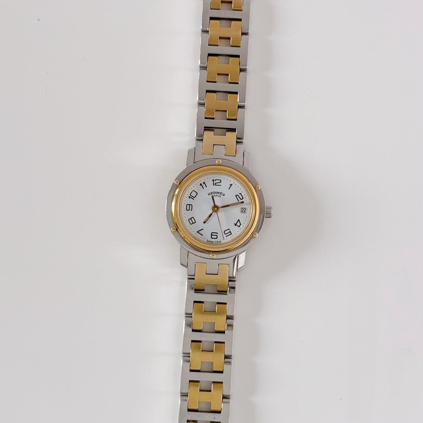 Hermes 1990s Clipper Two Tone Watch