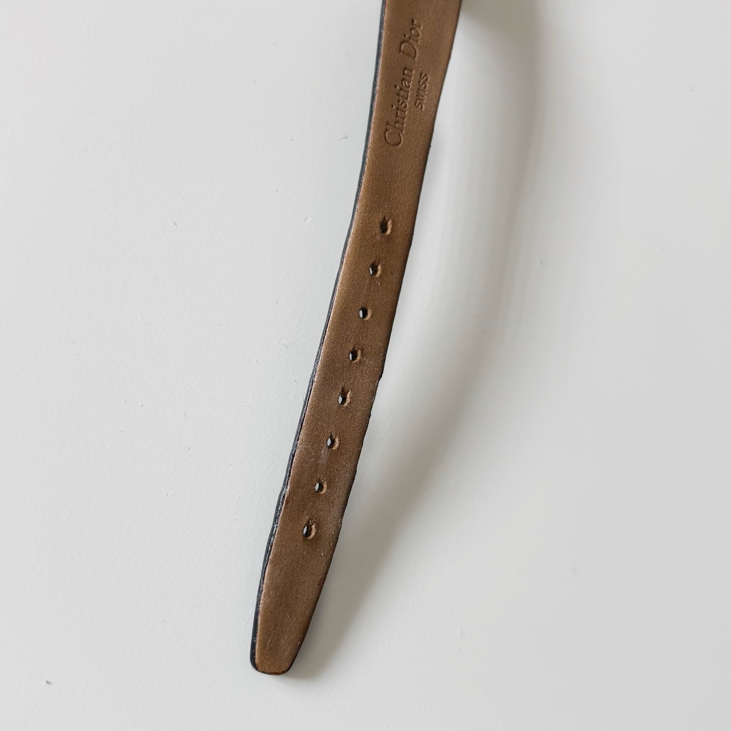 Dior 1990s Baignoire Gold Plated Leather Watch