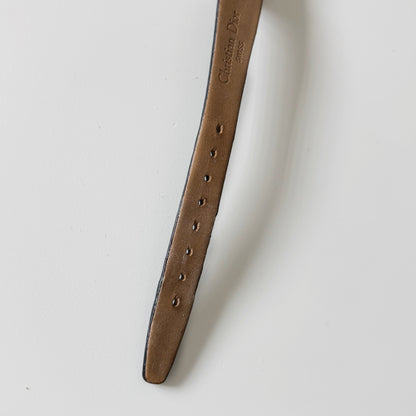 Dior 1990s Baignoire Gold Plated Leather Watch