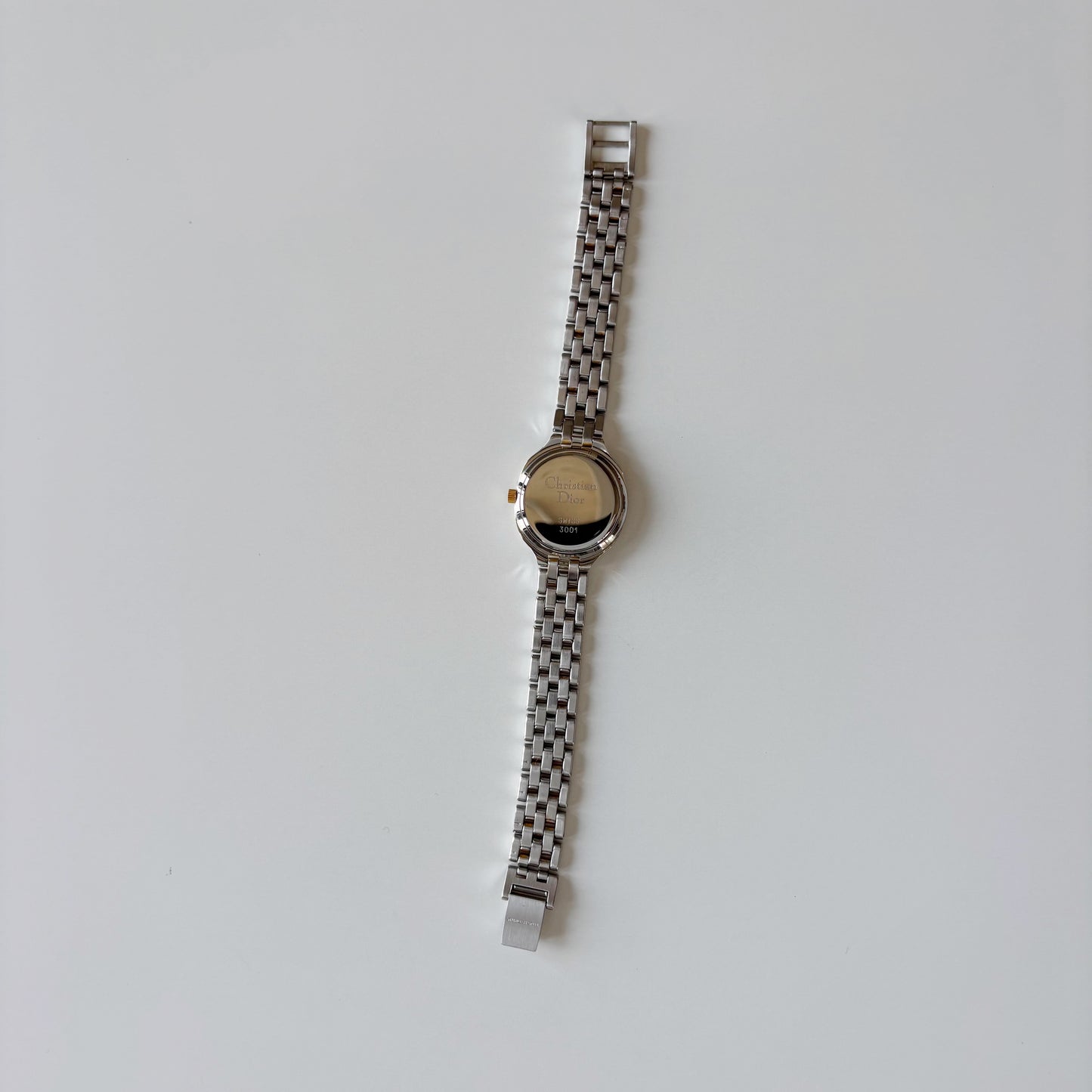 Dior 1990s Date Round Dial Two Tone Gold Plated Watch