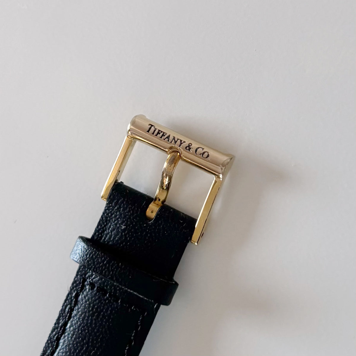 Tiffany 1990s Atlas Square Dial 18K Gold Case Watch