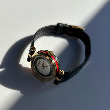 Gucci 1990s Sherry Round Dial Gold Plated Watch