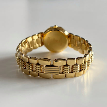 Dior 1990s Octagon Gold Dial Gold Plated Watch