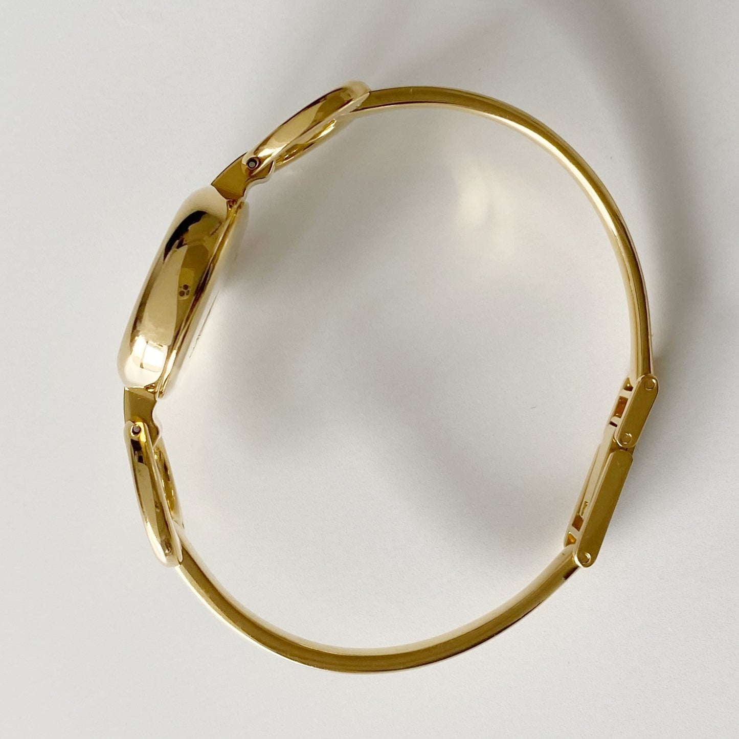 Gucci 1990s Gold Dial Gold Plated Bangle Watch