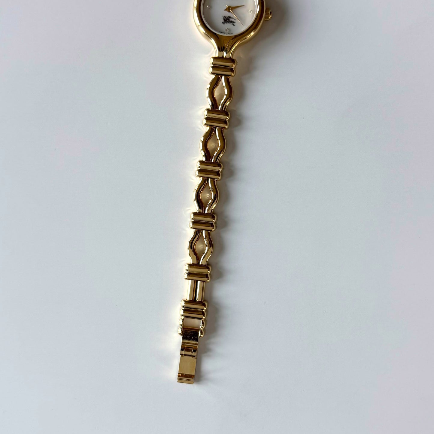 Burberry 1990s Seashell Dial Gold Plated Watch