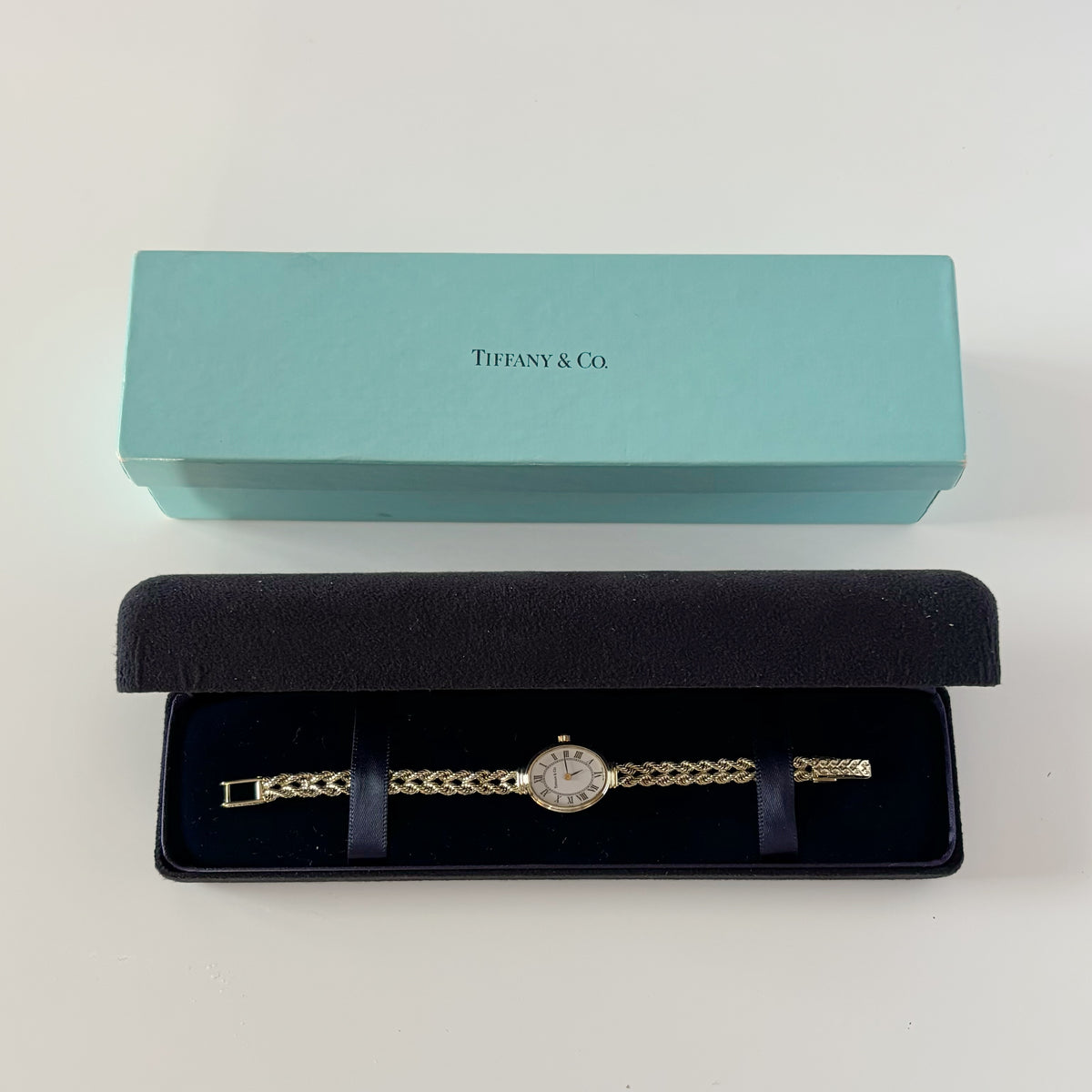Tiffany 1990s 14K Oval Dial Cocktail Watch