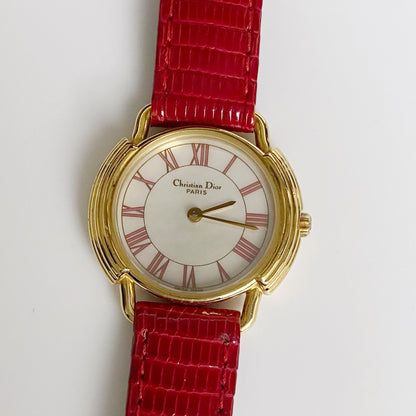 Dior 1990s Seashell Dial Round Watch