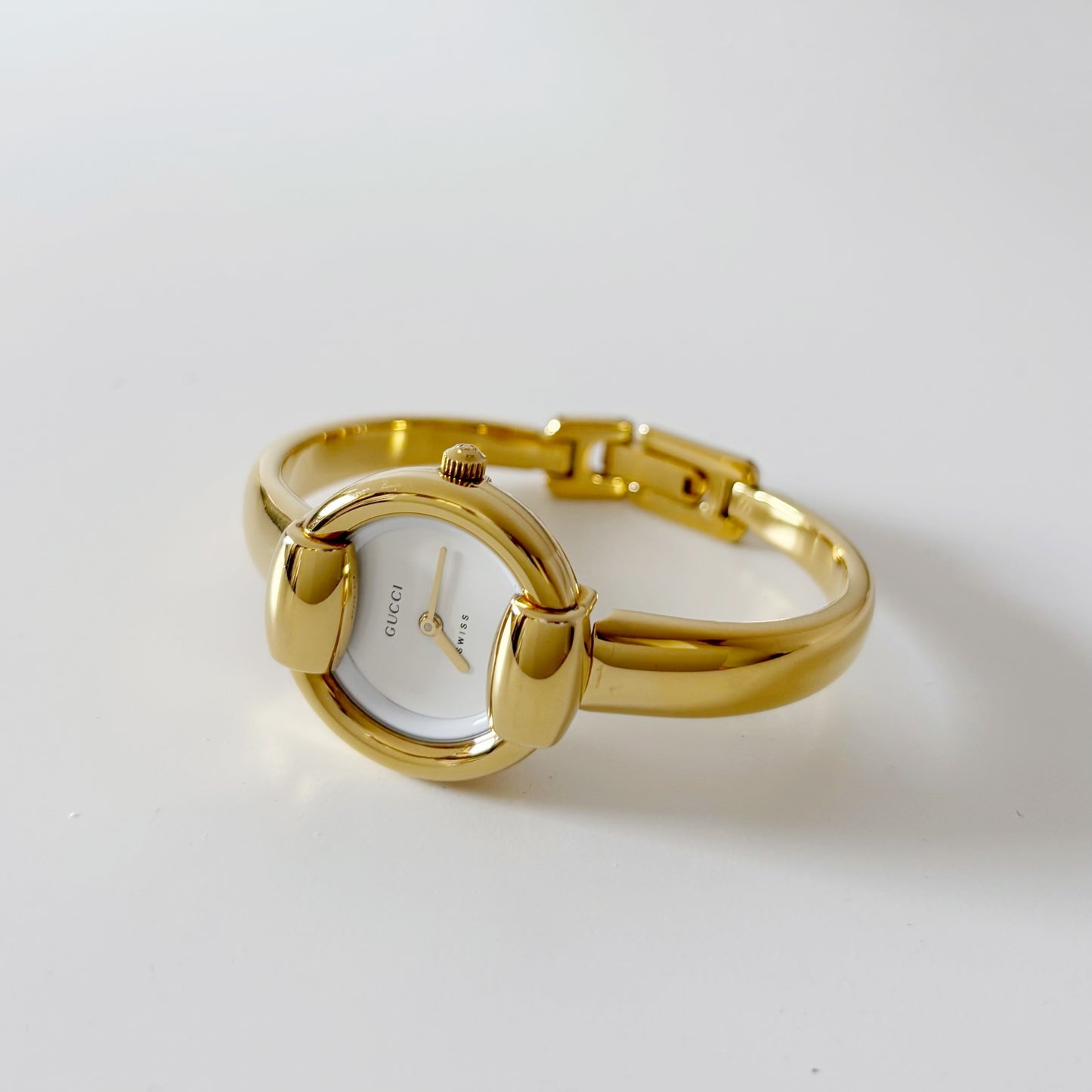 Gucci 1990s Gold Plated Bangle Watch (Small)