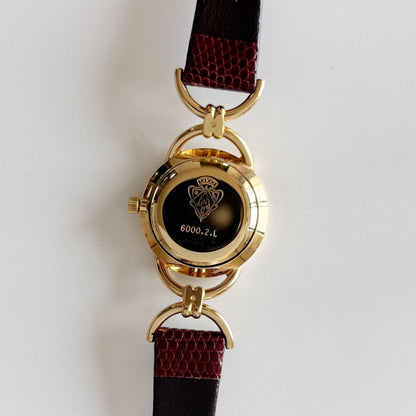 Gucci 1990s Seashell Dial Horsibit Gold Plated Watch