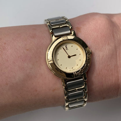 Yves Saint Laurent 1990s Two Tone Watch