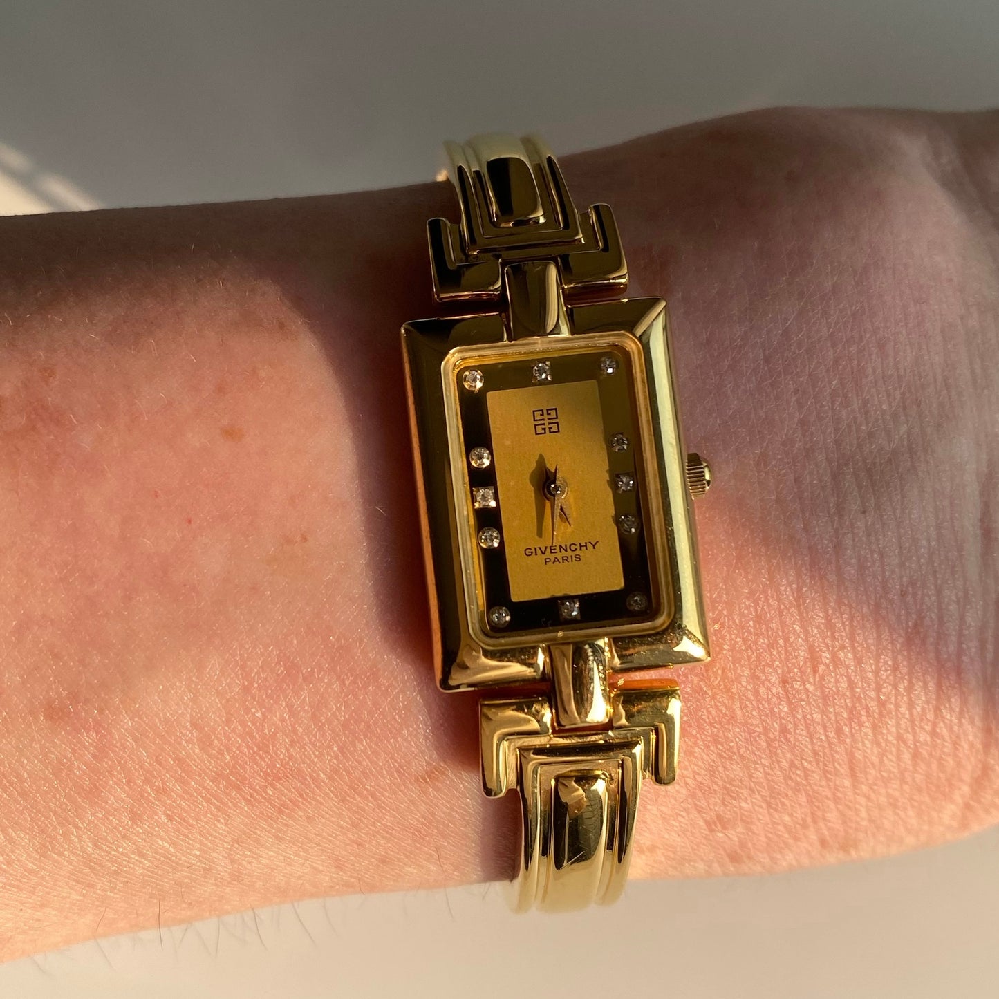Givenchy 1990s Gold Plated Bangle Watch