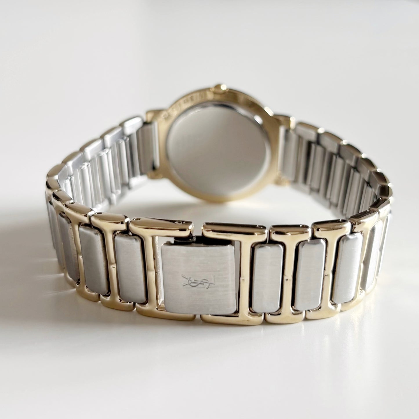 Yves Saint Laurent 1990s Round Dial Two Tone Watch (Large)
