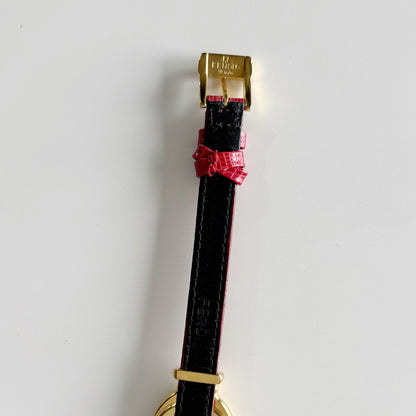 Fendi 1990s Interchangeable Strap Gold Plated Watch with 5 straps, case