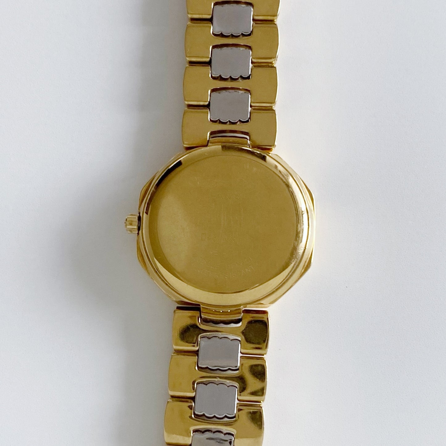 Dior 1990s Octagon Gold Plated Two Tone Watch