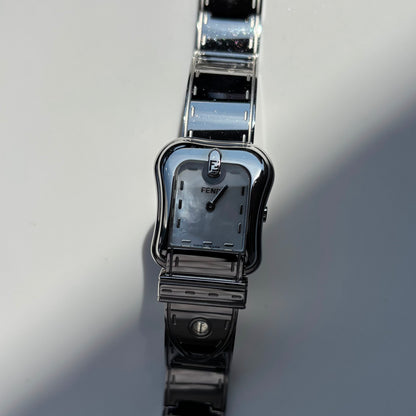 Fendi 1990s Seashell Dial Stainless steel Silver Buckle Watch