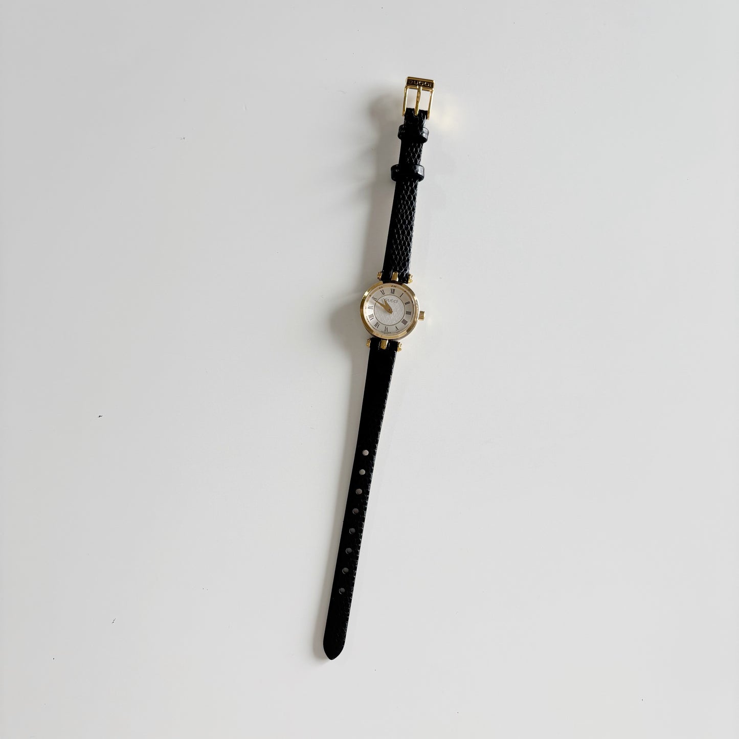 Gucci 1990s Round Dial Gold Plated Watch