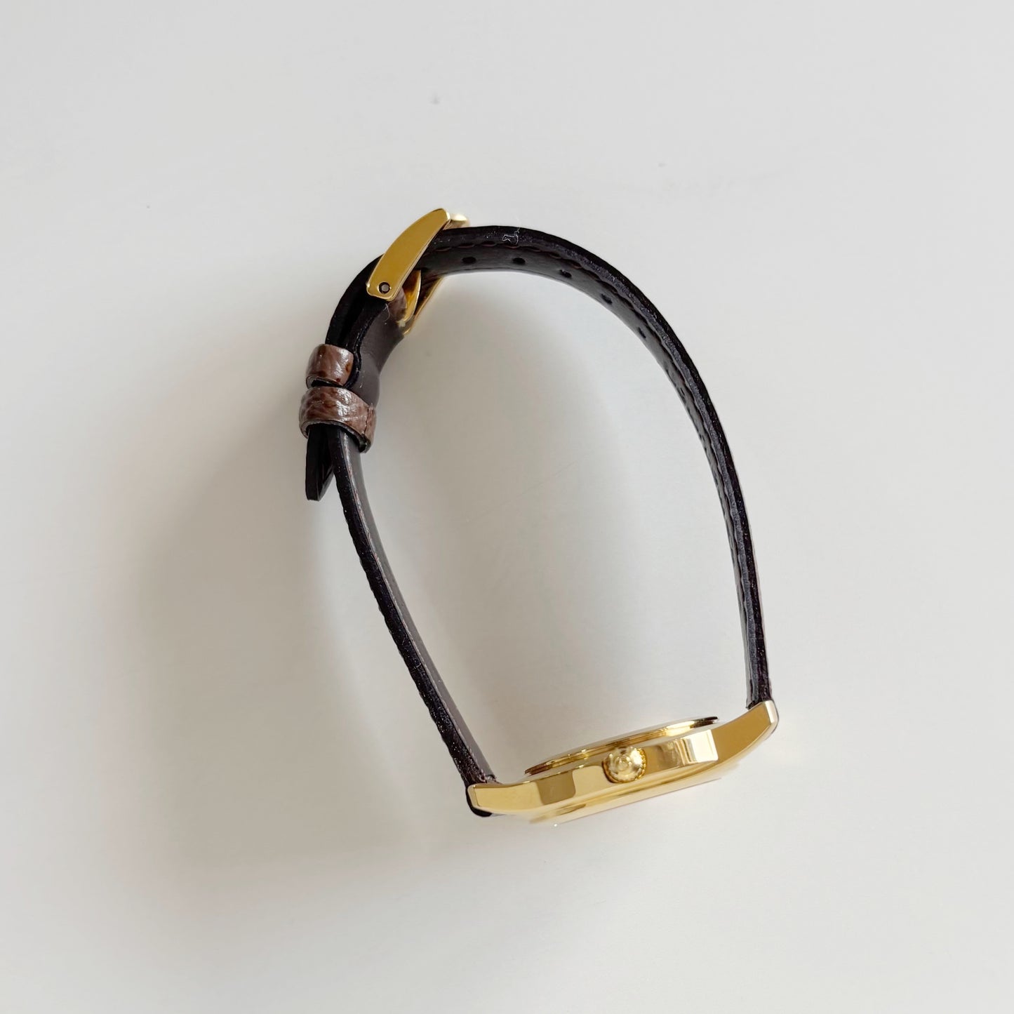 Gucci 1990s Date Round Dial Gold Plated Watch