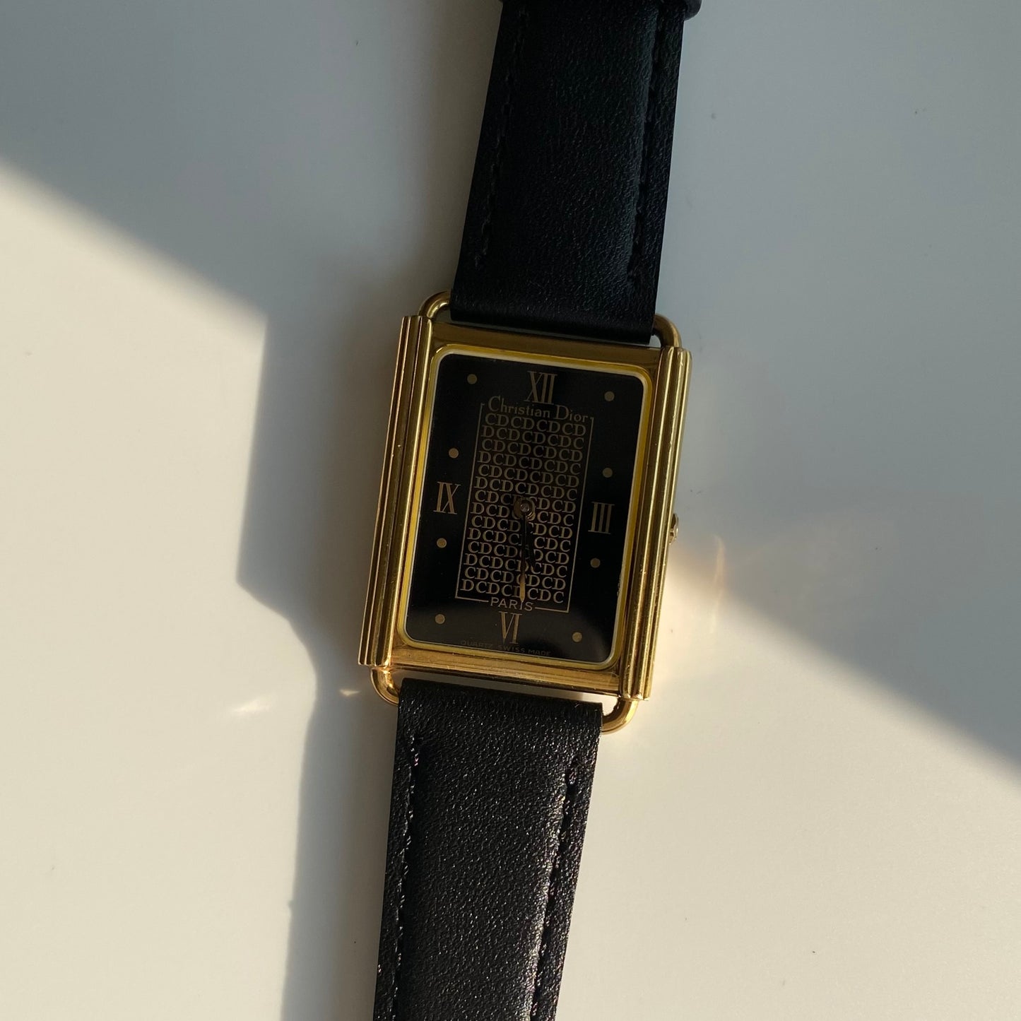 Dior 1990s Gold Plated Tank Watch (Large)