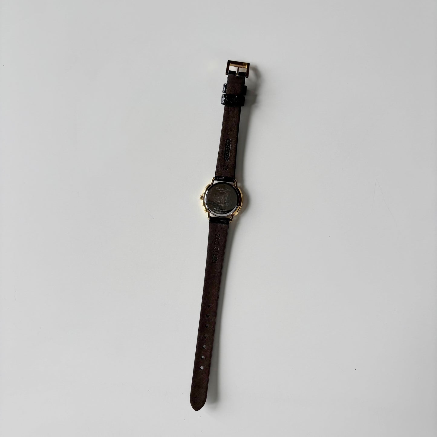 Dior 1990s Round Dial Gold Plated Watch