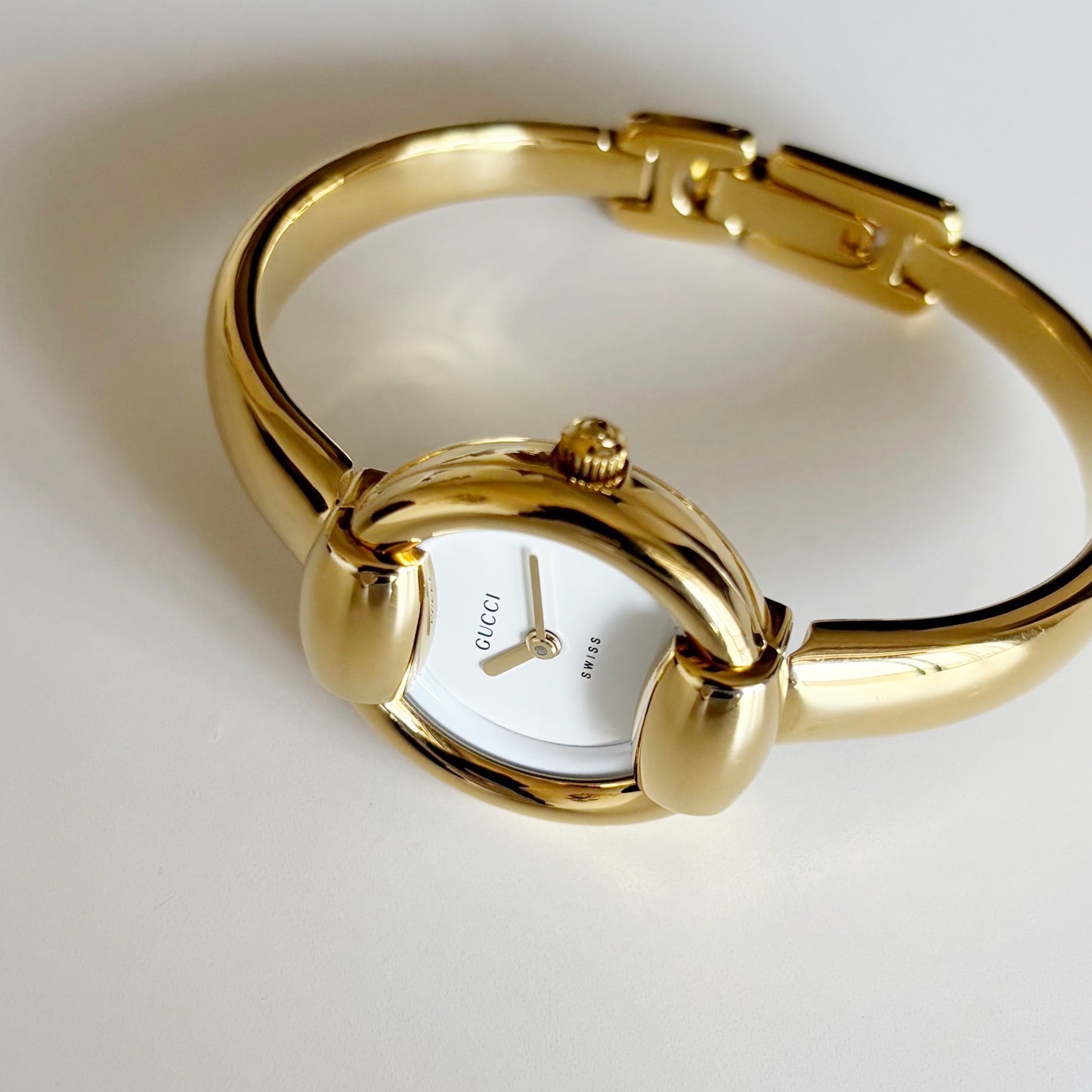Gucci 1990s Gold Plated Bangle Watch (Small)